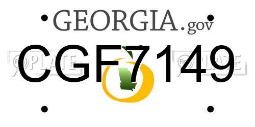 CGF7149 Georgia License Plate