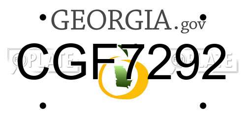 CGF7292 Georgia License Plate
