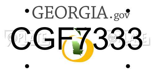 CGF7333 Georgia License Plate