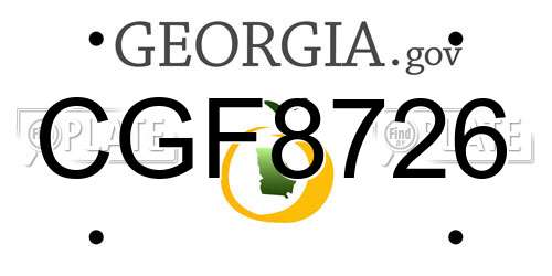 CGF8726 Georgia License Plate