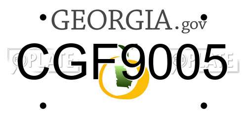CGF9005 Georgia License Plate