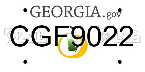 CGF9022 Georgia License Plate