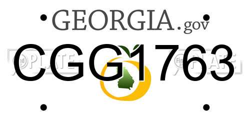 CGG1763 Georgia License Plate