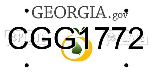CGG1772 Georgia License Plate