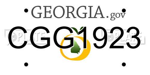 CGG1923 Georgia License Plate