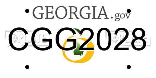 CGG2028 Georgia License Plate