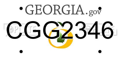 CGG2346 Georgia License Plate