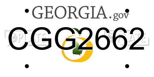 CGG2662 Georgia License Plate