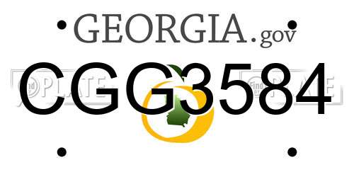 CGG3584 Georgia License Plate