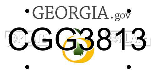 CGG3813 Georgia License Plate