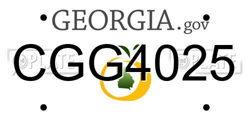 CGG4025 Georgia License Plate