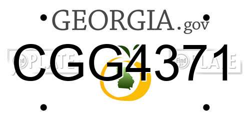 CGG4371 Georgia License Plate