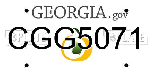 CGG5071 Georgia License Plate