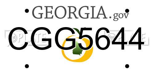 CGG5644 Georgia License Plate