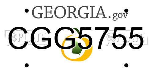 CGG5755 Georgia License Plate