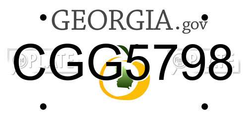 CGG5798 Georgia License Plate
