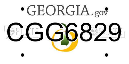 CGG6829 Georgia License Plate