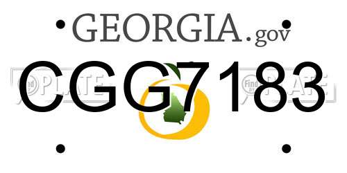 CGG7183 Georgia License Plate