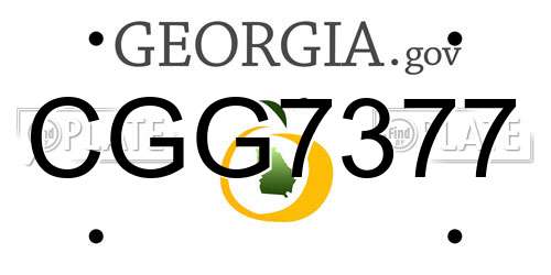 CGG7377 Georgia License Plate