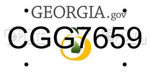 CGG7659 Georgia License Plate