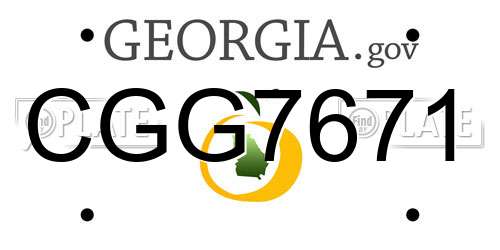 CGG7671 Georgia License Plate