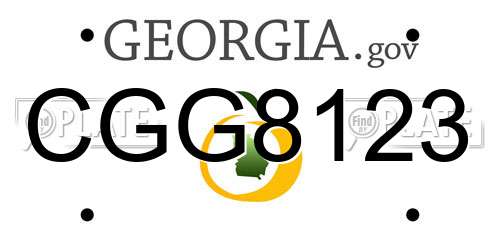 CGG8123 Georgia License Plate