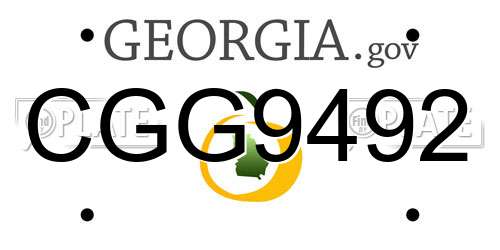 CGG9492 Georgia License Plate