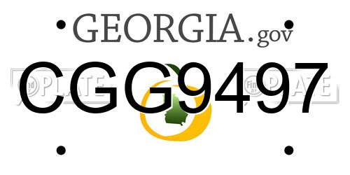 CGG9497 Georgia License Plate