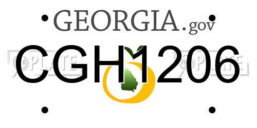 CGH1206 Georgia License Plate