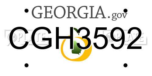 CGH3592 Georgia License Plate