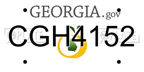 CGH4152 Georgia License Plate