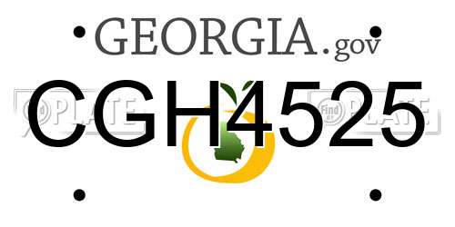 CGH4525 Georgia License Plate