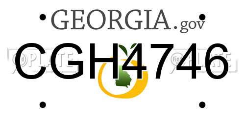 CGH4746 Georgia License Plate