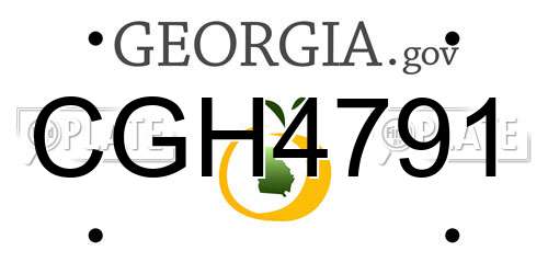 CGH4791 Georgia License Plate