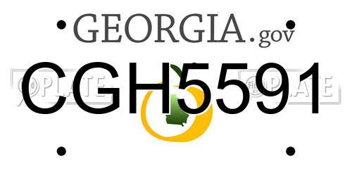 CGH5591 Georgia License Plate