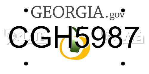 CGH5987 Georgia License Plate