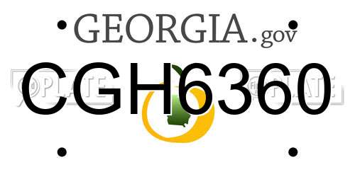 CGH6360 Georgia License Plate