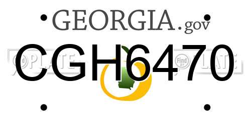 CGH6470 Georgia License Plate