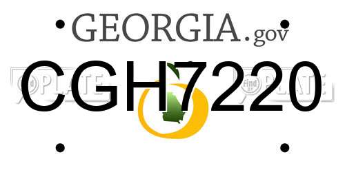 CGH7220 Georgia License Plate