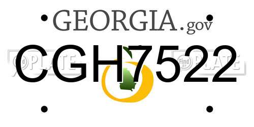 CGH7522 Georgia License Plate