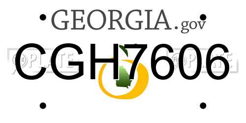 CGH7606 Georgia License Plate