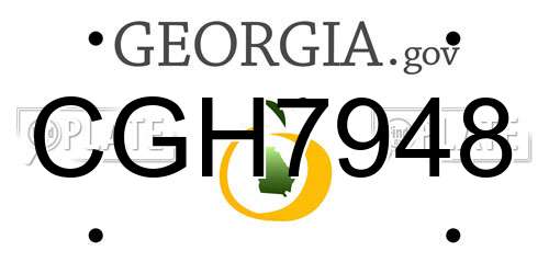 CGH7948 Georgia License Plate
