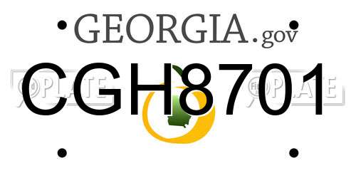 CGH8701 Georgia License Plate