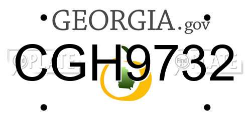 CGH9732 Georgia License Plate