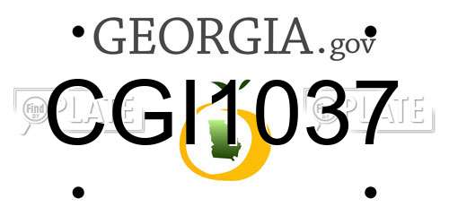 CGI1037 Georgia License Plate