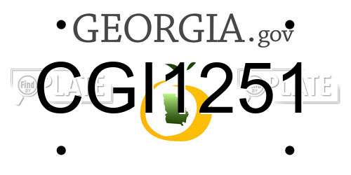 CGI1251 Georgia License Plate