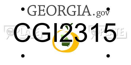CGI2315 Georgia License Plate