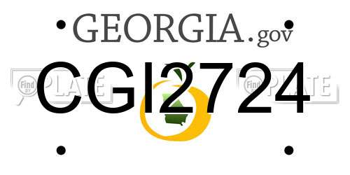 CGI2724 Georgia License Plate