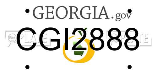 CGI2888 Georgia License Plate