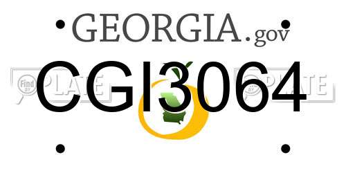 CGI3064 Georgia License Plate